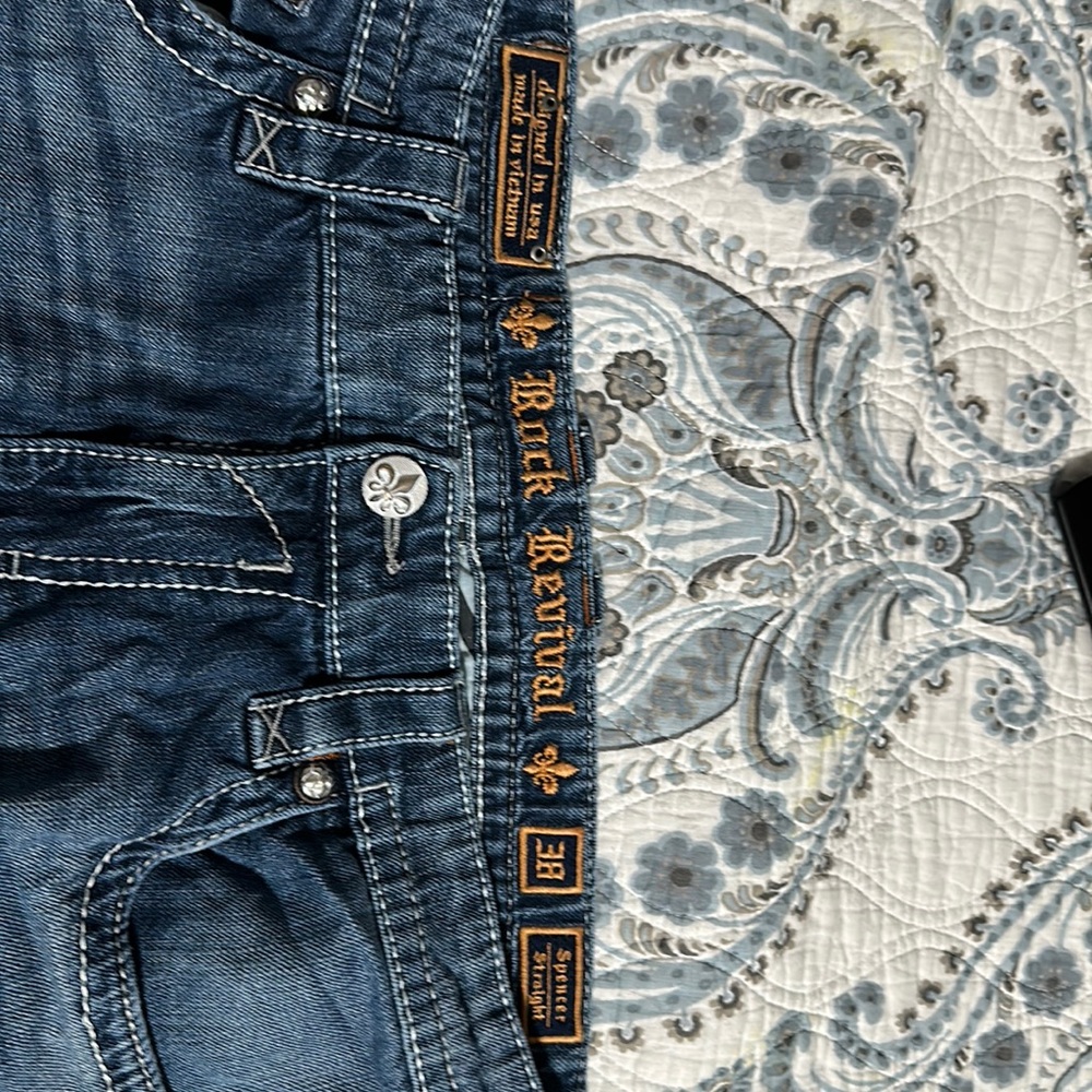 Men’s Rock Revival Jeans Spencer Straight 38/30